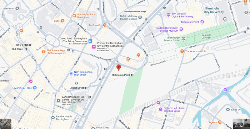 Clayton Hotel Birmingham location map